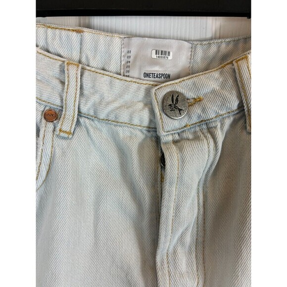One Teaspoon Brando Womens 2020 Mini Skirt Size 25 Cotton Jean Button Fly R3 - Picture 6 of 12